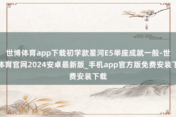 世博体育app下载初学款星河E5举座成就一般-世博体育官网2024安卓最新版_手机app官方版免费安装下载