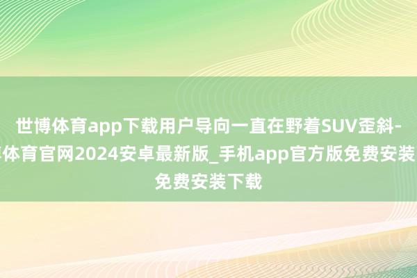 世博体育app下载用户导向一直在野着SUV歪斜-世博体育官网2024安卓最新版_手机app官方版免费安装下载