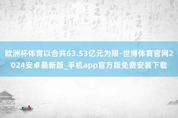 欧洲杯体育以合共63.53亿元为限-世博体育官网2024安卓最新版_手机app官方版免费安装下载