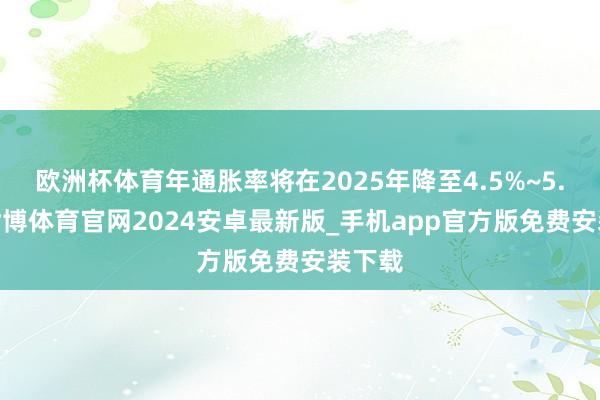 欧洲杯体育年通胀率将在2025年降至4.5%~5.0%-世博体育官网2024安卓最新版_手机app官方版免费安装下载