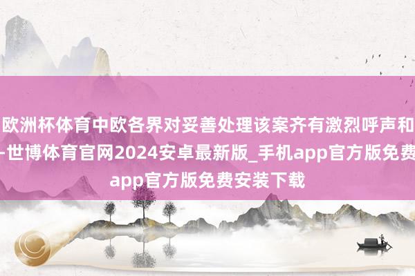 欧洲杯体育中欧各界对妥善处理该案齐有激烈呼声和很高期待-世博体育官网2024安卓最新版_手机app官方版免费安装下载