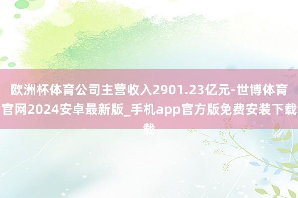 欧洲杯体育公司主营收入2901.23亿元-世博体育官网2024安卓最新版_手机app官方版免费安装下载