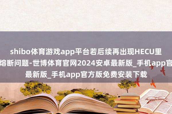 shibo体育游戏app平台若后续再出现HECU里面短路导致保障丝熔断问题-世博体育官网2024安卓最新版_手机app官方版免费安装下载