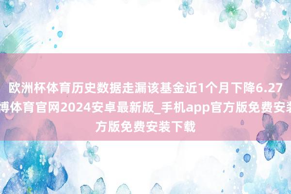 欧洲杯体育历史数据走漏该基金近1个月下降6.27%-世博体育官网2024安卓最新版_手机app官方版免费安装下载