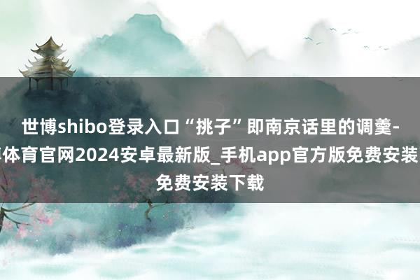 世博shibo登录入口“挑子”即南京话里的调羹-世博体育官网2024安卓最新版_手机app官方版免费安装下载